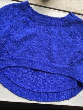 Millau Royal Blue Cropped Scoop-Neck Sweater